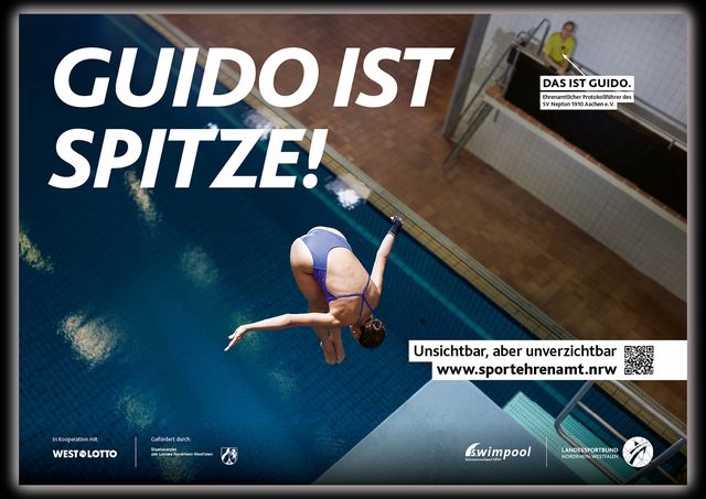 Kampagnenmotiv „Guido ist Spitze!“ - Sportehrenamt